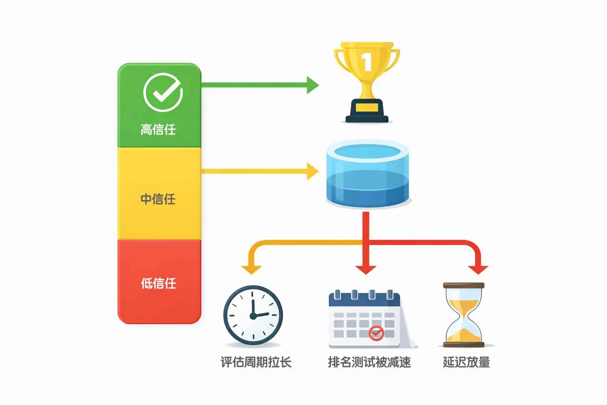 搜索引擎站点信任等级与风险控制示意