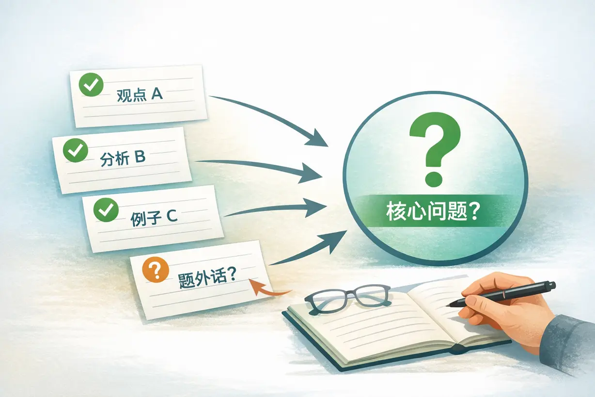 判断高主题密度的方法:每一段内容是否都在回答同一个核心问题