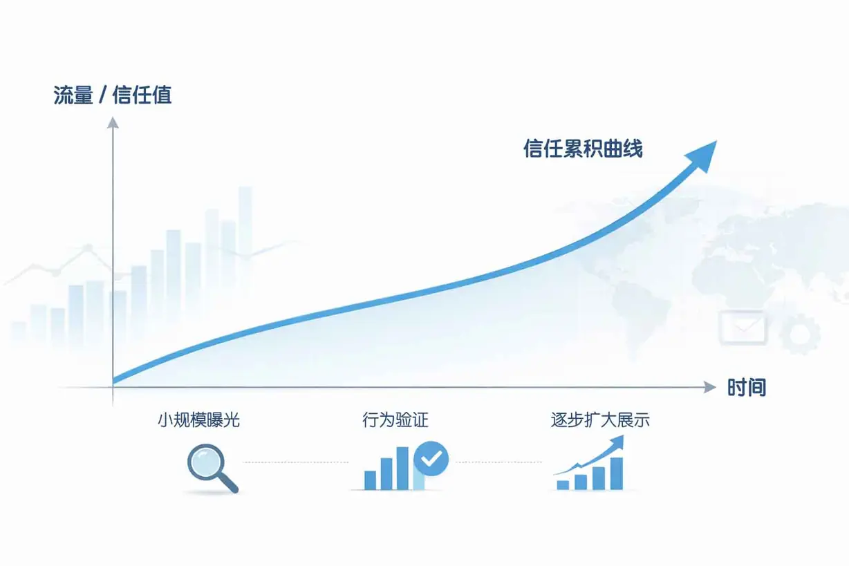 谷歌信任累积曲线示意图