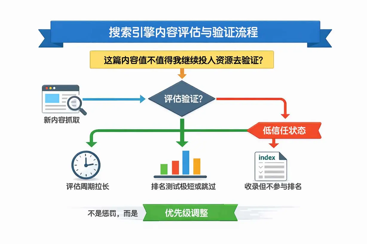 搜索引擎内容评估与验证流程示意