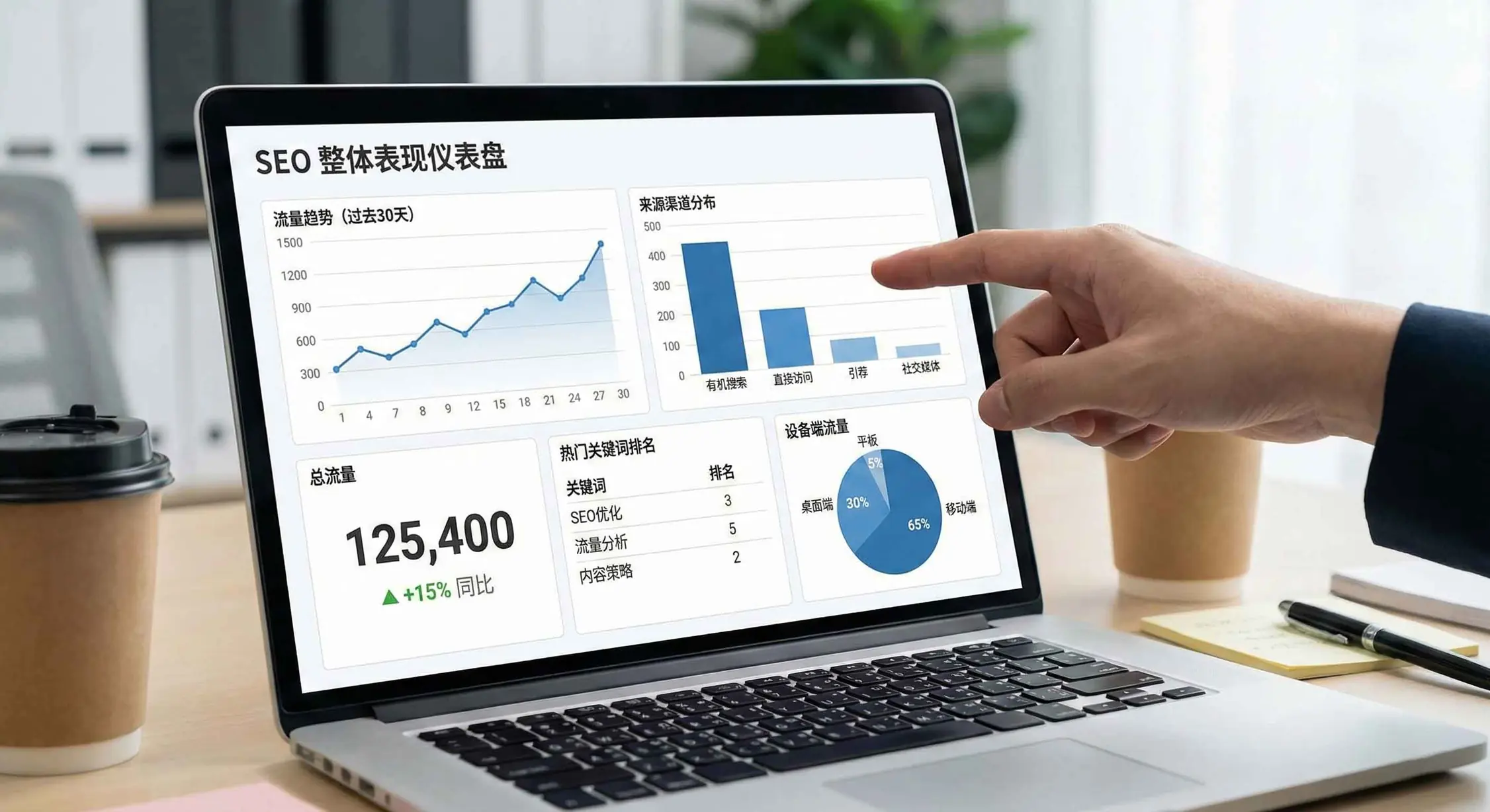 SEO 数据整体表现仪表盘分析