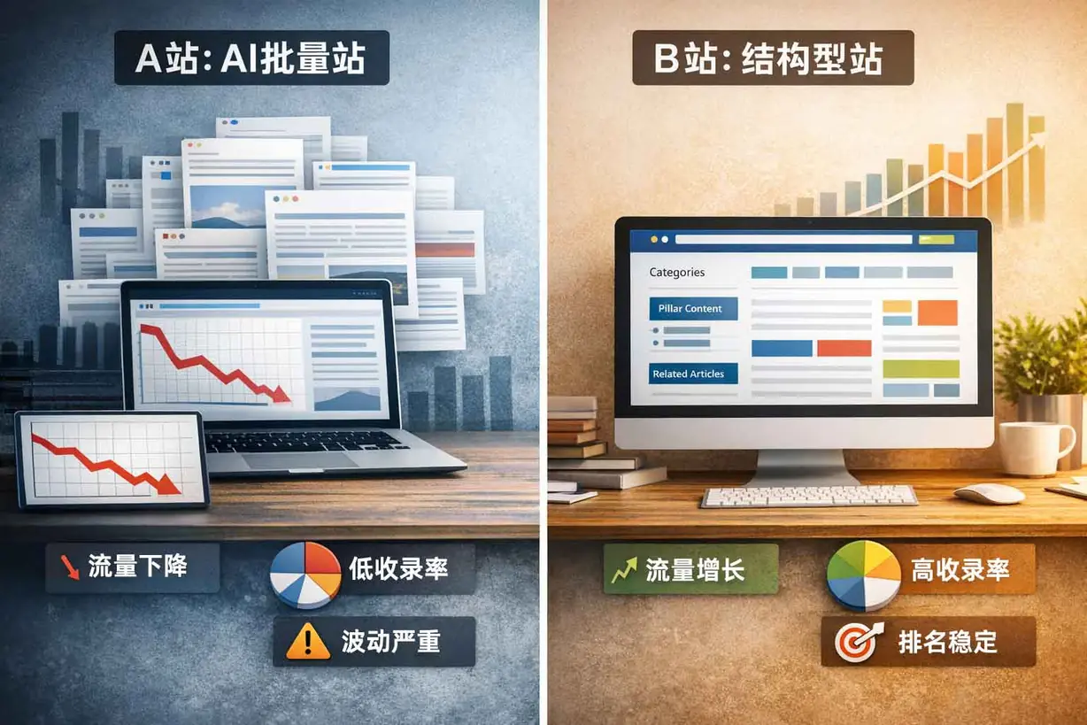 SEO数据分析与网站结构对比案例