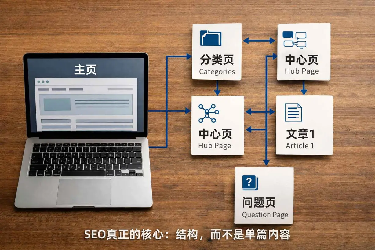 网站结构与内链设计示意图